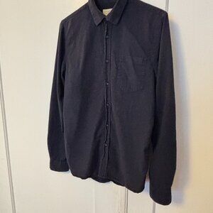Nudie Jeans Co Henry Batiste Garment Dye Long Sleeve Button Shirt Navy Small